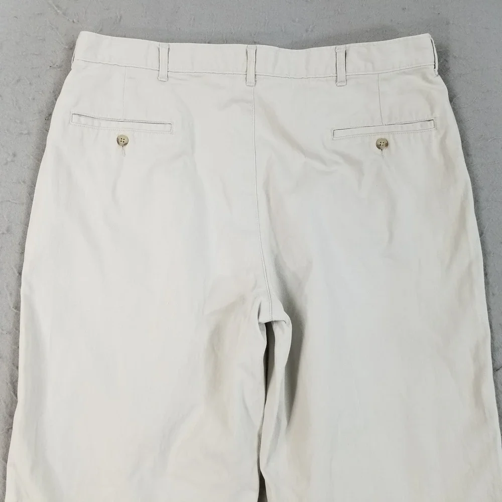 Polo Ralph Lauren Pants Mens 36x29 Cream Pleated Chino Cotton Twill Straight Leg